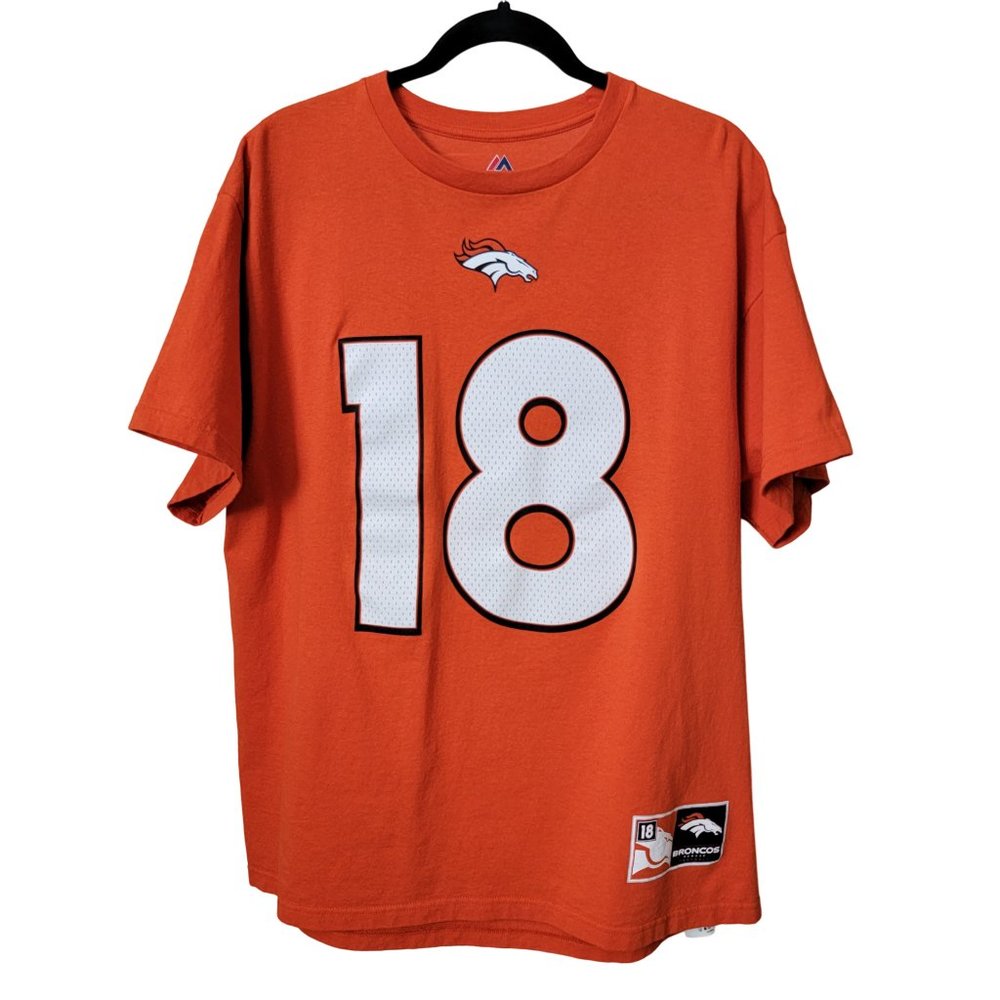 Majestic Short Sleeve Denver Broncos Peyton Manning 18 Tee Shirt
